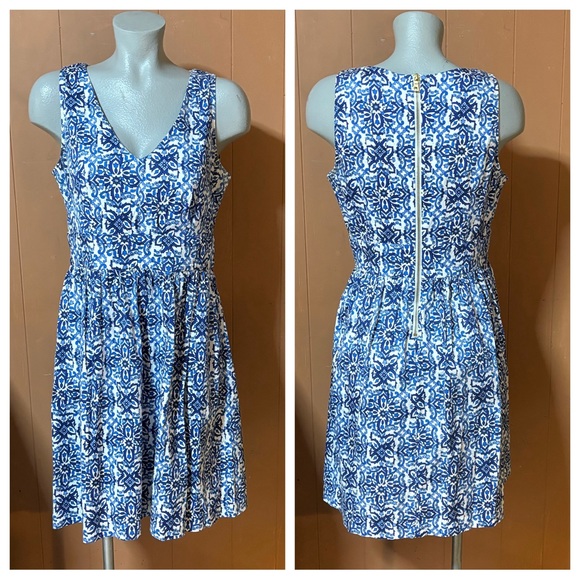 Milly for Design Nation Blue & White Sleeveless Dress 10 - Picture 5 of 12
